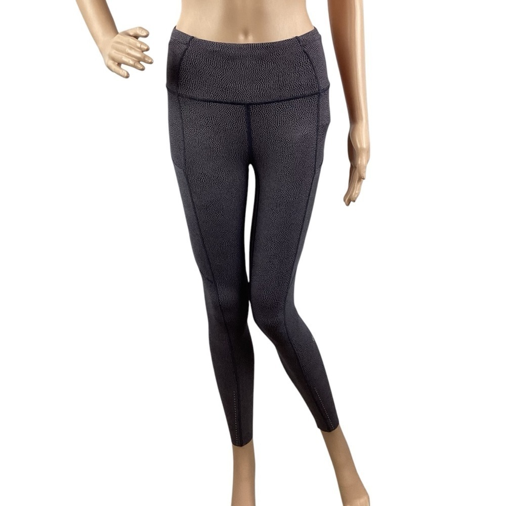 Lululemon Fast & Free 7/8 Tight II Leggings Size 2 Disperse Dusky Lavender Black